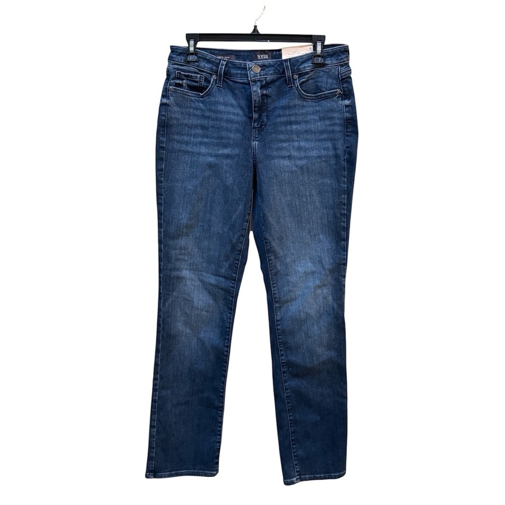 NYDJ Sheri Slim Jeans Beyond Bay Medium Blue Size 6 High Rise Lift Tuck